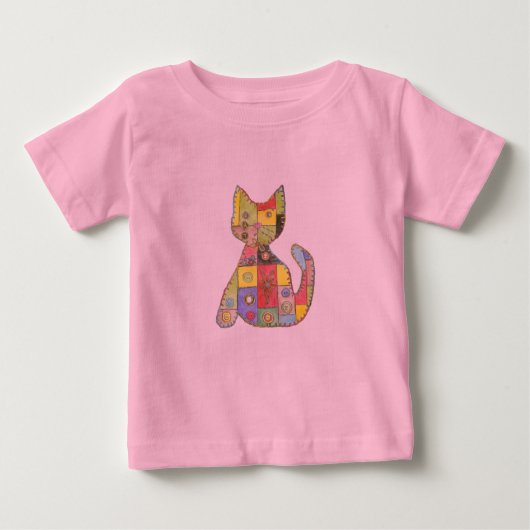 Patchwork Cat roze t-Shirt (Voorkant)