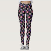 Patchwork Cats-a-Tonic Cat Leggings - Zwart Paarse (Voorkant)