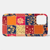 Patchwork Charm: Bloemen & Geometrische Mix Case-Mate iPhone Case (Achterkant (horizontaal))