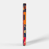 Patchwork Charm: Bloemen & Geometrische Mix iPhone Hoesje (Rechterkant)