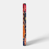 Patchwork Charm: Bloemen & Geometrische Mix iPhone Hoesje (Linkerkant)
