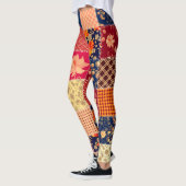 Patchwork Charm: Bloemen & Geometrische Mix Leggings (Links)