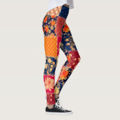 Patchwork Charm: Bloemen & Geometrische Mix Leggings (Rechts)