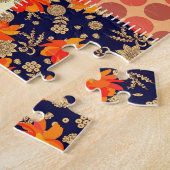 Patchwork Charm: Bloemen & Geometrische Mix Legpuzzel (Zijkant)