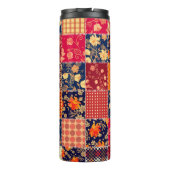 Patchwork Charm: Bloemen & Geometrische Mix Thermosbeker (Achterkant)
