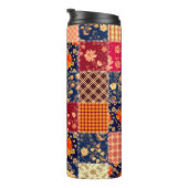 Patchwork Charm: Bloemen & Geometrische Mix Thermosbeker (Geroteerd rechts)