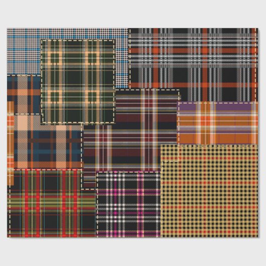 patchwork chercks pattern, tartan design, surface  cadeaupapier (Vlak)