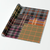 patchwork chercks pattern, tartan design, surface  cadeaupapier (Uitgerold)
