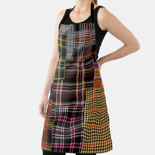 patchwork chercks pattern, tartan design, surface schort (Insitu)