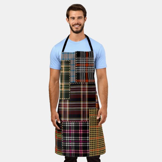patchwork chercks pattern, tartan design, surface schort (Gedragen)