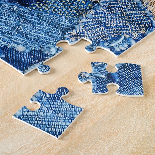 Patchwork Chic: stof patroon plezier Legpuzzel (Zijkant)