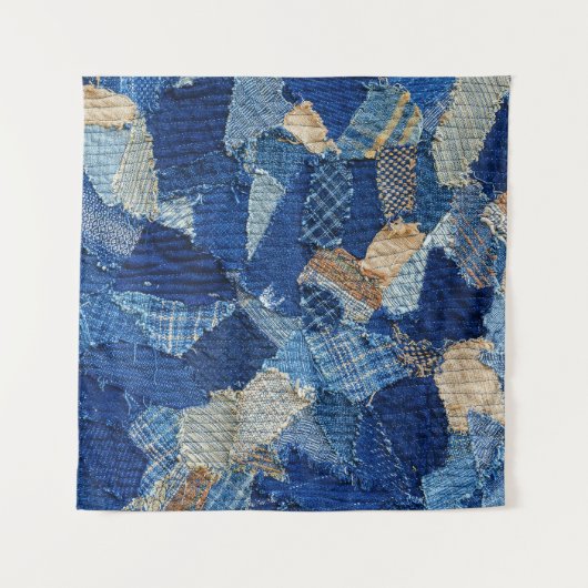 Patchwork Chic: stof patroon plezier Wandkleed (Voorkant)