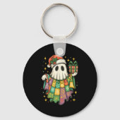 Patchwork Christmas Ghost Christmas, Christmas Boo Sleutelhanger (Voorkant)