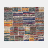 Patchwork collage: gemengd quiltpatroon. fleece deken (Voorkant (Horizontaal))