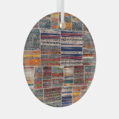 Patchwork collage: gemengd quiltpatroon. glas ornament (Voorkant Rechts)