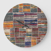 Patchwork collage: gemengd quiltpatroon. grote klok (Voorkant)