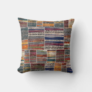 Patchwork collage: gemengd quiltpatroon. kussen