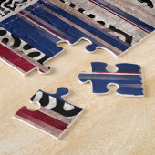 Patchwork collage: gemengd quiltpatroon. legpuzzel (Zijkant)