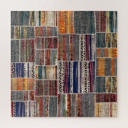 Patchwork collage: gemengd quiltpatroon. legpuzzel (Horizontaal)