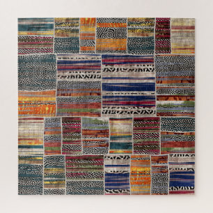 Patchwork collage: gemengd quiltpatroon. legpuzzel