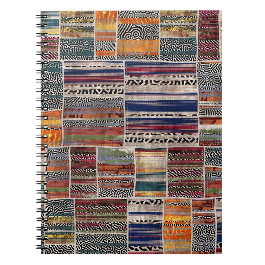 Patchwork collage: gemengd quiltpatroon. notitieboek (Voorkant)