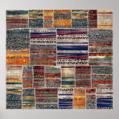Patchwork collage: gemengd quiltpatroon. poster (Voorkant)