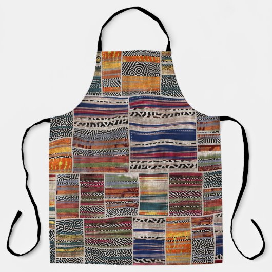 Patchwork collage: gemengd quiltpatroon. schort (Voorkant)
