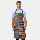 Patchwork collage: gemengd quiltpatroon. schort (Gedragen)