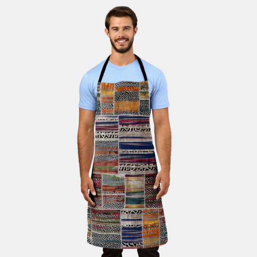 Patchwork collage: gemengd quiltpatroon. schort (Gedragen)