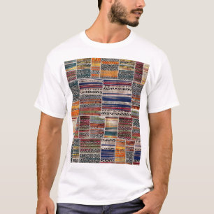 Patchwork collage: gemengd quiltpatroon. t-shirt