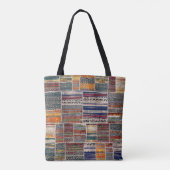 Patchwork collage: gemengd quiltpatroon. tote bag (Achterkant)