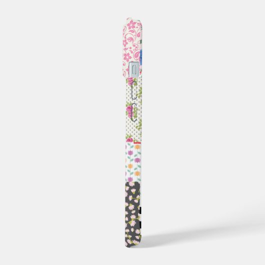 Patchwork collage, kleurrijke en creatieve telefoo iPhone 15 case (Linkerkant)