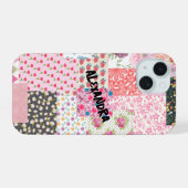 Patchwork collage, kleurrijke en creatieve telefoo iPhone 15 case (Achterkant horizontaal)