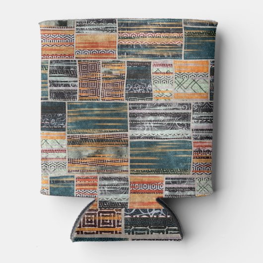Patchwork collage mix, quilt patroon print. blikjeskoeler (Voorkant)