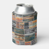 Patchwork collage mix, quilt patroon print. blikjeskoeler (Blikje Voorkant)