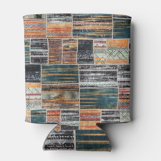 Patchwork collage mix, quilt patroon print. blikjeskoeler (Achterkant)