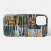 Patchwork collage mix, quilt patroon print. iPhone hoesje (Achterkant horizontaal)
