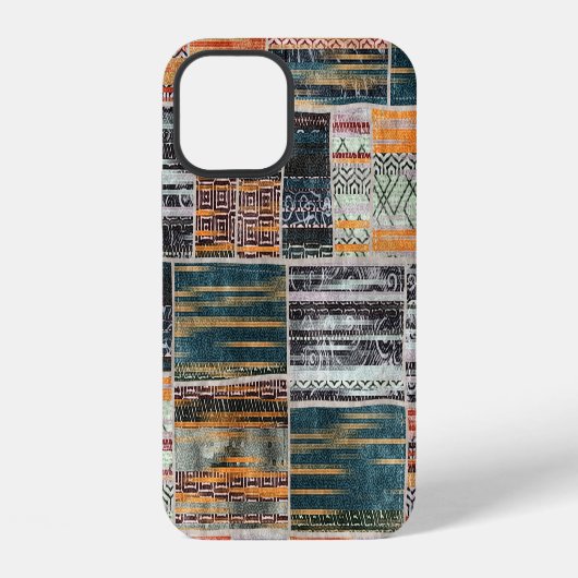 Patchwork collage mix, quilt patroon print. iPhone hoesje (Achterkant)