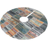Patchwork collage mix, quilt patroon print. kerstboom rok (Gekanteld)