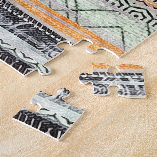 Patchwork collage mix, quilt patroon print. legpuzzel (Zijkant)