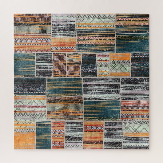 Patchwork collage mix, quilt patroon print. legpuzzel (Verticaal)