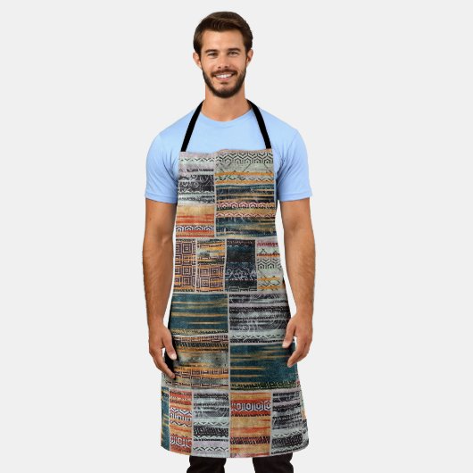 Patchwork collage mix, quilt patroon print. schort (Gedragen)