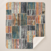 Patchwork collage mix, quilt patroon print. sherpa deken (Voorkant)