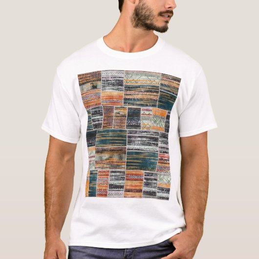 Patchwork collage mix, quilt patroon print. t-shirt (Voorkant)