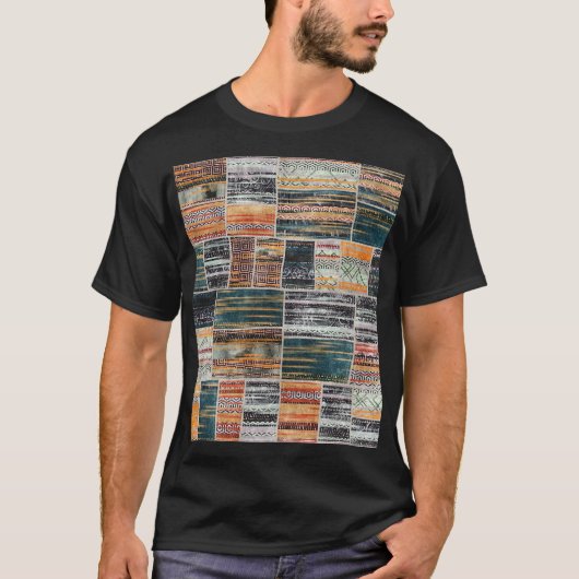 Patchwork collage mix, quilt patroon print. t-shirt (Voorkant)