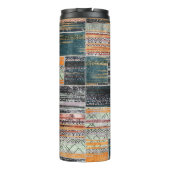 Patchwork collage mix, quilt patroon print. thermosbeker (Achterkant)