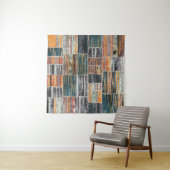 Patchwork collage mix, quilt patroon print. wandkleed (In Situ (horizontaal))