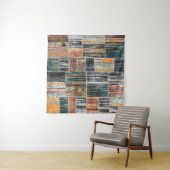 Patchwork collage mix, quilt patroon print. wandkleed (In situ)