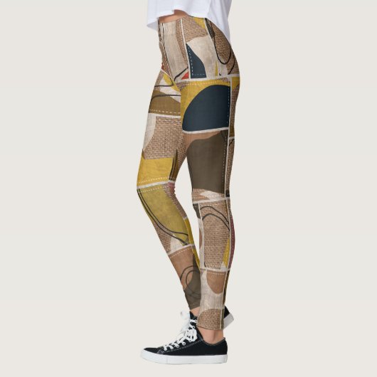 Patchwork collage quilt: gemengde print. leggings (Links)