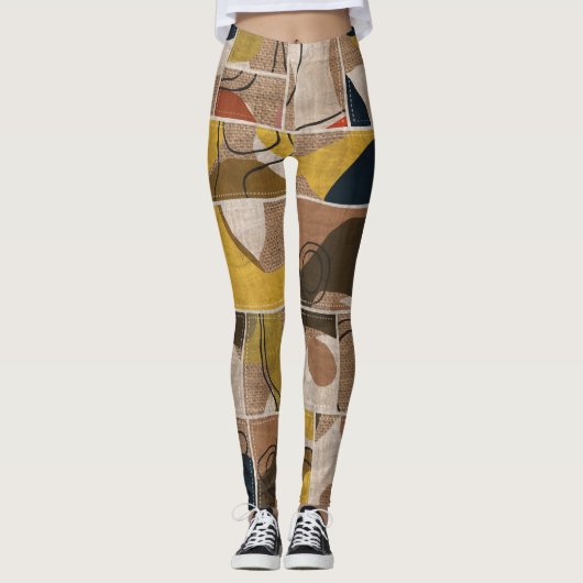 Patchwork collage quilt: gemengde print. leggings (Voorkant)